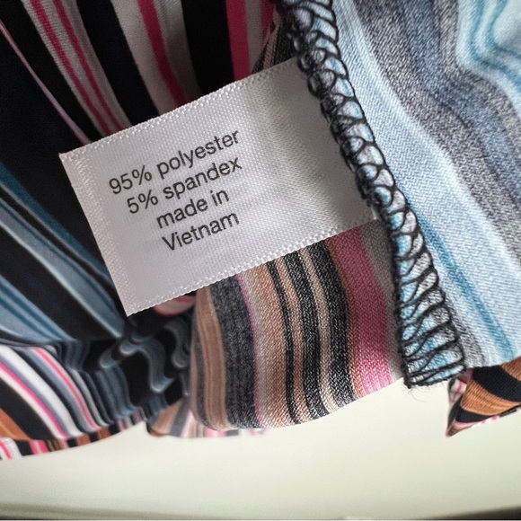 New LANE BRYANT Illusion Stripes Peplum Tunic Faux Wrap Top Size 22 24 Babydoll - Picture 9 of 14